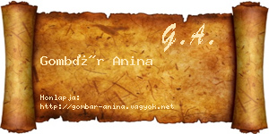 Gombár Anina névjegykártya